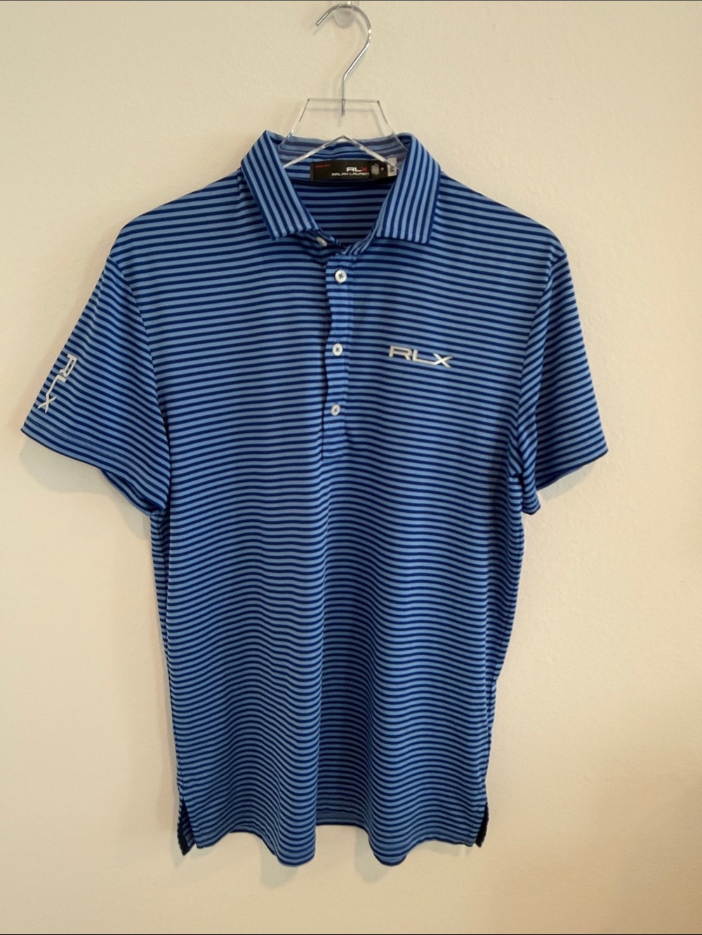 RLX Ralph Lauren Blue and Navy Striped Polo